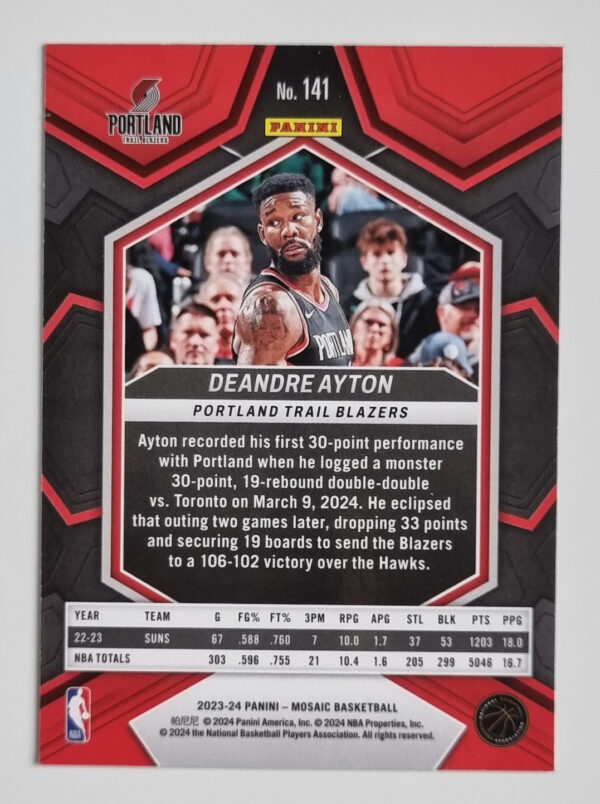 2023-24 Panini Mosaic #141 Deandre Ayton – Image 2