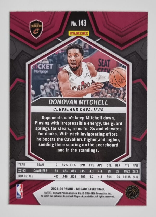 2023-24 Panini Mosaic #143 Donovan Mitchell – Image 2