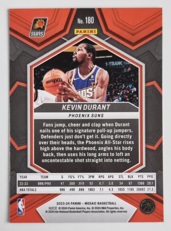 2023-24 Panini Mosaic #180 Kevin Durant – Image 2
