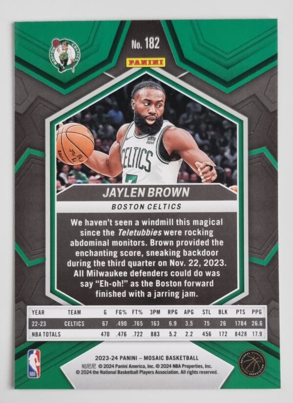 2023-24 Panini Mosaic #182 Jaylen Brown – Image 2