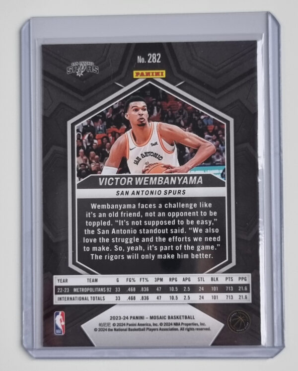 2023-24 Panini Mosaic #282 Victor Wembanyama/City Edition – Image 2