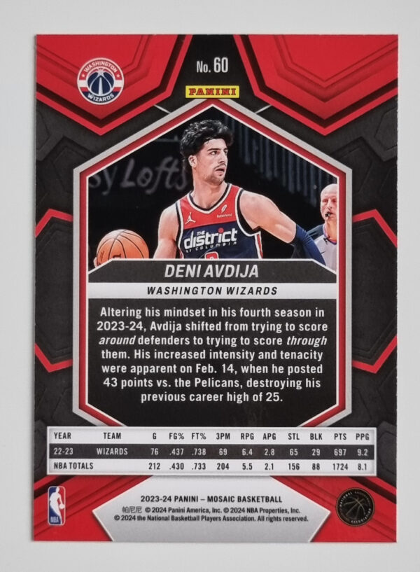 2023-24 Panini Mosaic #60 Deni Avdija – Image 2