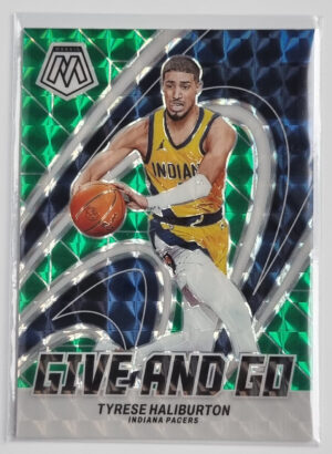 2023-24 Panini Mosaic Give and Go Mosaic Green #7 Tyrese Haliburton