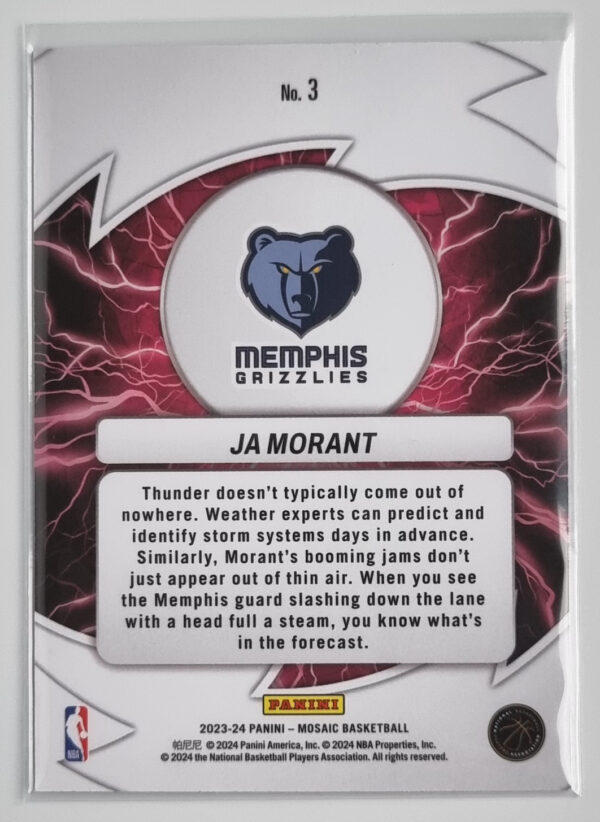 2023-24 Panini Mosaic Thunder Road #3 Ja Morant – Image 2