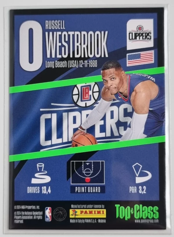 2023-24 Panini Top Class #154 Russell Westbrook/Super Sonic – Image 2