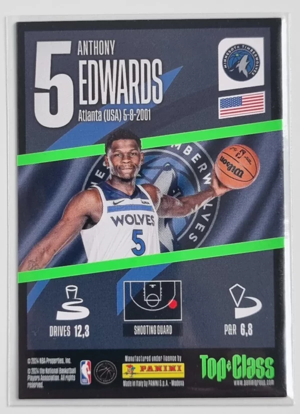 2023-24 Panini Top Class #157 Anthony Edwards/Super Sonic – Image 2