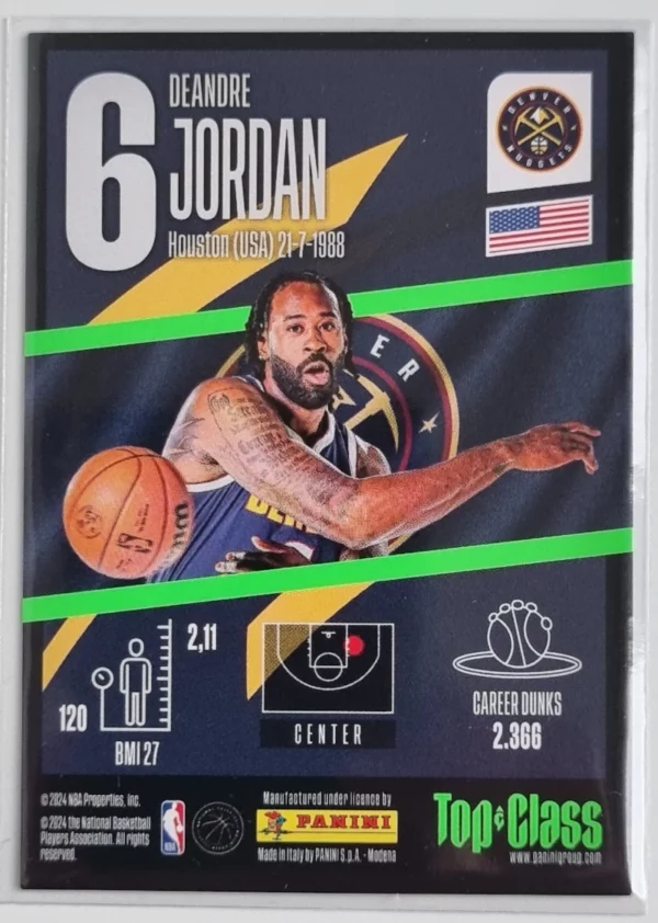2023-24 Panini Top Class #172 Deandre Jordan/Max Power – Image 2