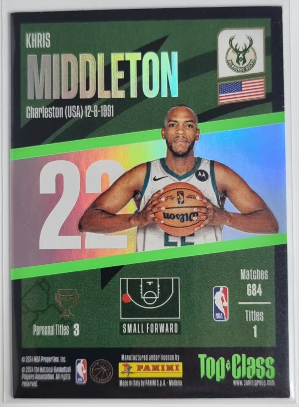 2023-24 Panini Top Class #183 Khris Middleton/Winner – Image 2