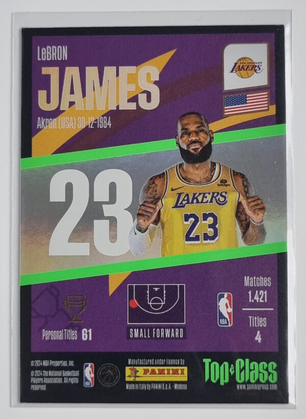 2023-24 Panini Top Class #196 LeBron James/Winner – Image 2