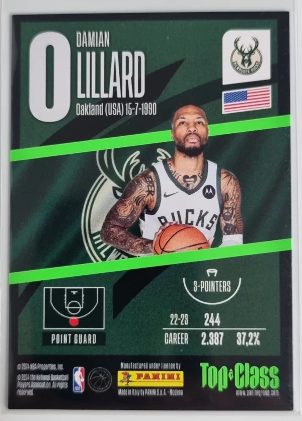 2023-24 Panini Top Class #204 Damian Lillard/Rainbow Master – Image 2