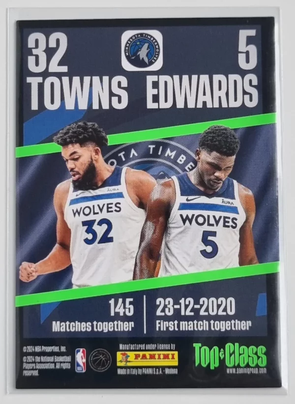 2023-24 Panini Top Class #232 Karl-Anthony Towns/Anthony Edwards – Image 2