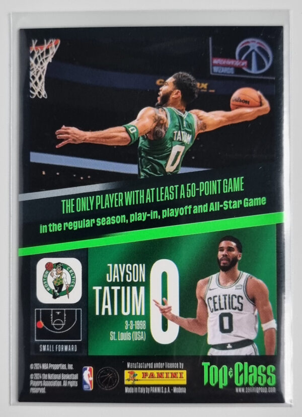 2023-24 Panini Top Class #262 Jayson Tatum/Unbeatable – Image 2