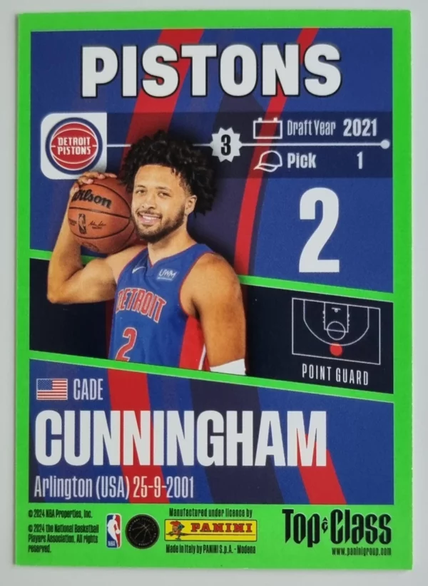 2023-24 Panini Top Class #28 Cade Cunningham – Image 2