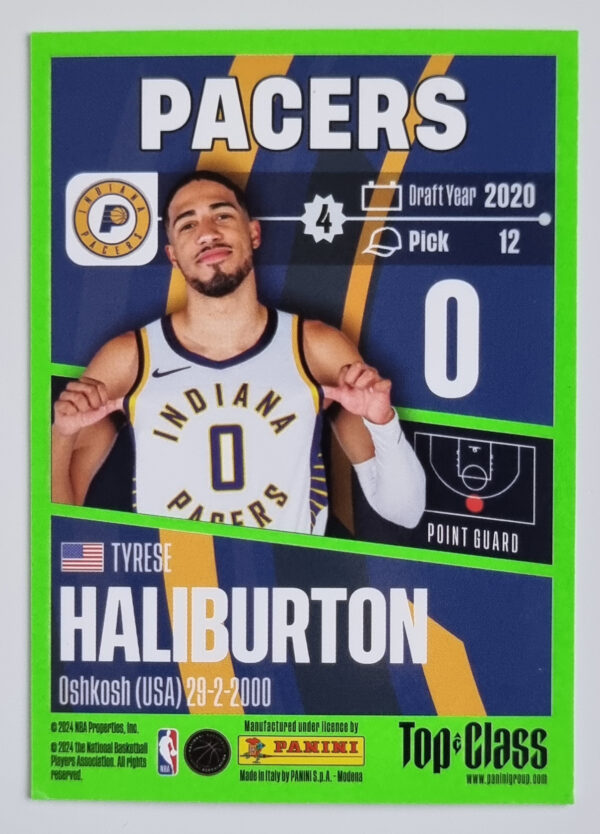 2023-24 Panini Top Class #33 Tyrese Haliburton – Image 2