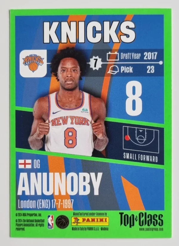 2023-24 Panini Top Class #46 OG Anunoby – Image 2