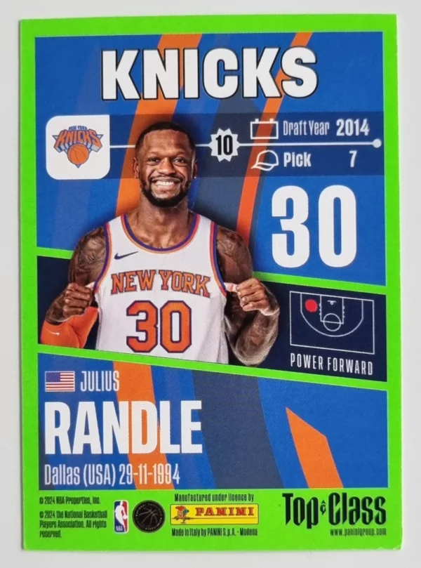 2023-24 Panini Top Class #47 Julius Randle – Image 2