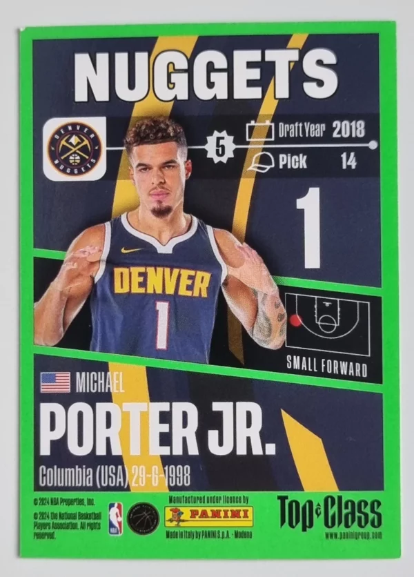 2023-24 Panini Top Class #73 Michael Porter Jr. – Image 2