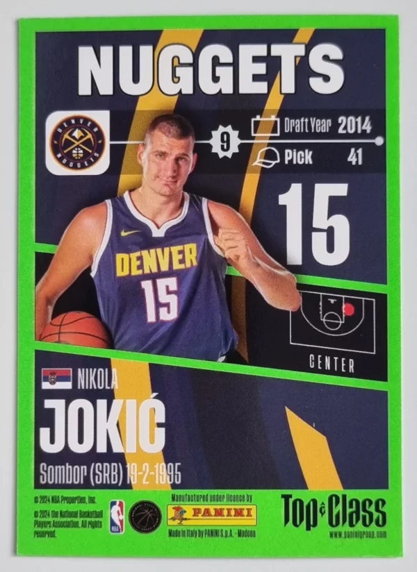 2023-24 Panini Top Class #75 Nikola Jokic – Image 2