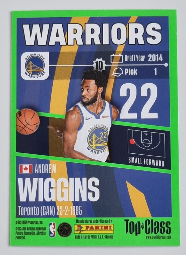2023-24 Panini Top Class #79 Andrew Wiggins – Image 2