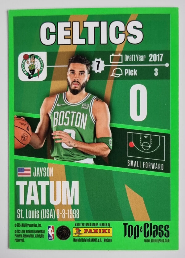 2023-24 Panini Top Class #8 Jayson Tatum – Image 2