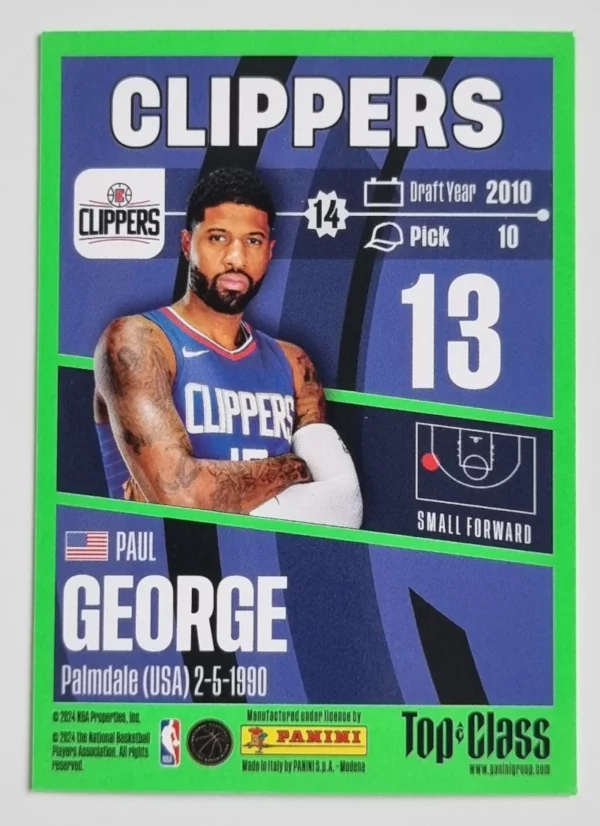 2023-24 Panini Top Class #88 Paul George – Image 2