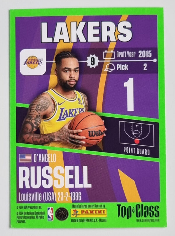 2023-24 Panini Top Class #90 D'Angelo Russell – Image 2