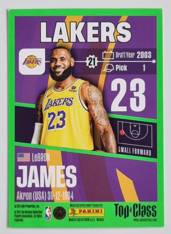 2023-24 Panini Top Class #92 LeBron James – Image 2