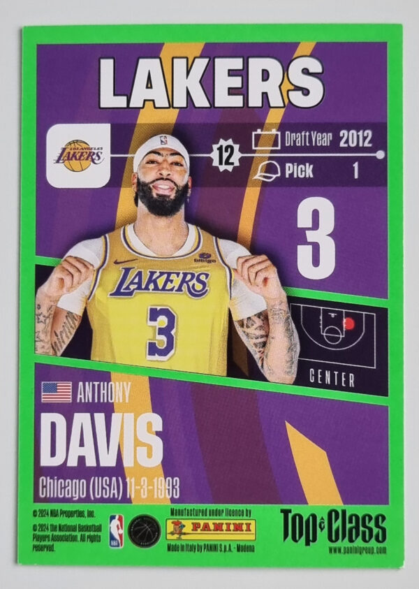 2023-24 Panini Top Class #94 Anthony Davis – Image 2