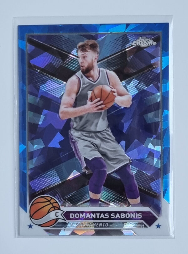 2023-24 Topps Chrome Blue Basketball Refractors #10 Domantas Sabonis