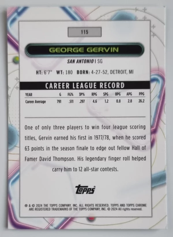 2023-24 Topps Cosmic Chrome #115 George Gervin – Image 2