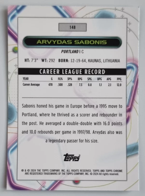 2023-24 Topps Cosmic Chrome #148 Arvydas Sabonis – Image 2