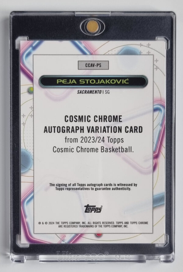 2023-24 Topps Cosmic Chrome Autographs Refractors Gold Interstellar Refractors #CCAVPS Peja Stojakovic – Image 2