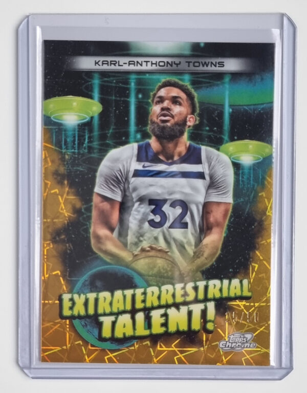 2023-24 Topps Cosmic Chrome Extraterrestrial Talent Gold Interstellar Refractors #ET7 Karl-Anthony Towns