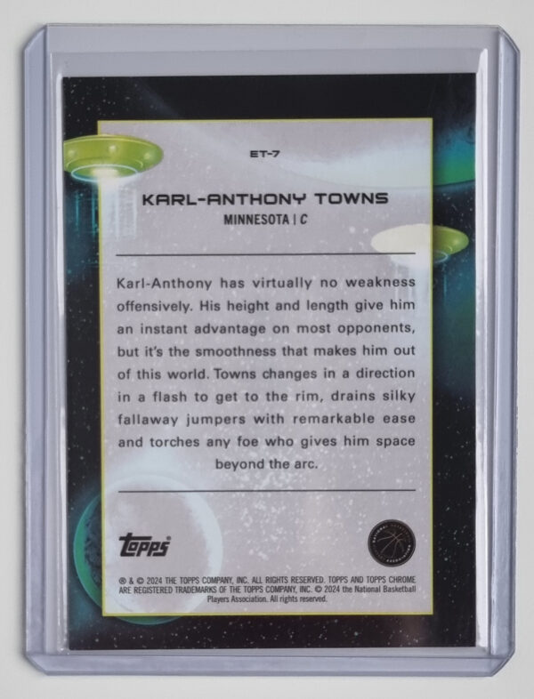 2023-24 Topps Cosmic Chrome Extraterrestrial Talent Gold Interstellar Refractors #ET7 Karl-Anthony Towns – Image 2