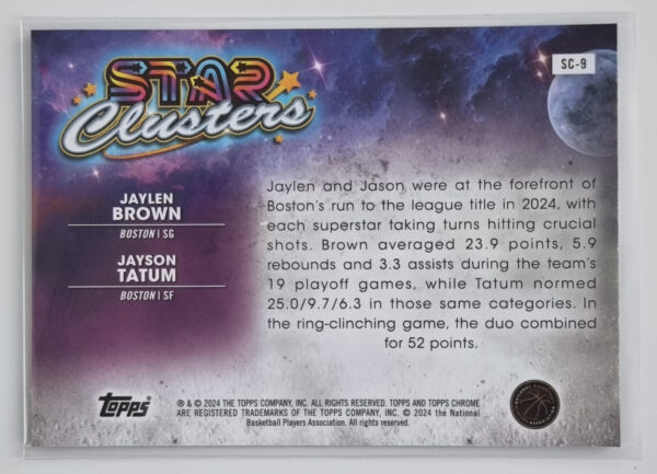2023-24 Topps Cosmic Chrome Star Clusters #SC9 Jayson Tatum/Jaylen Brown – Image 2
