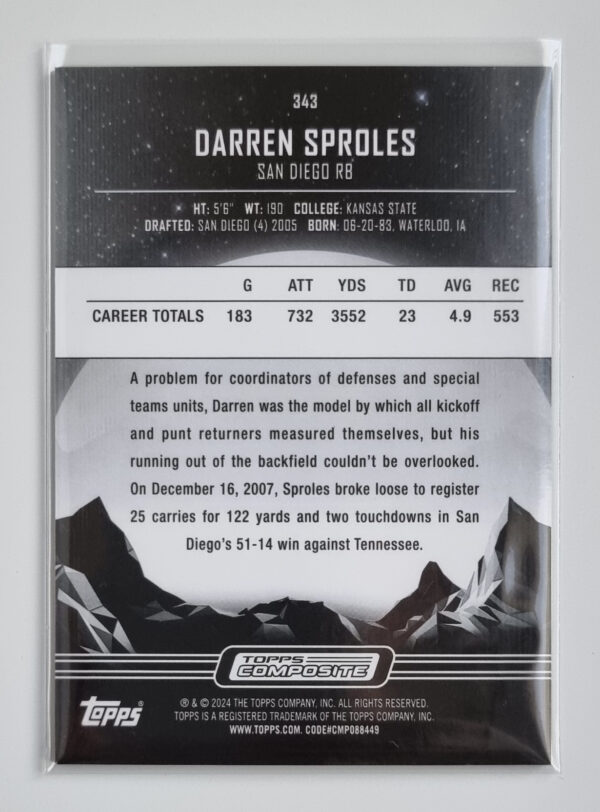 2023 Topps Composite #343 Darren Sproles MIDNIGHT – Image 2