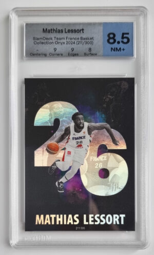 2024 SlamDeck Team France Basket Collection Onyx Mathias Lessort /300