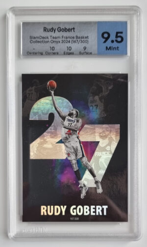 2024 SlamDeck Team France Basket Collection Onyx Rudy Gobert /300