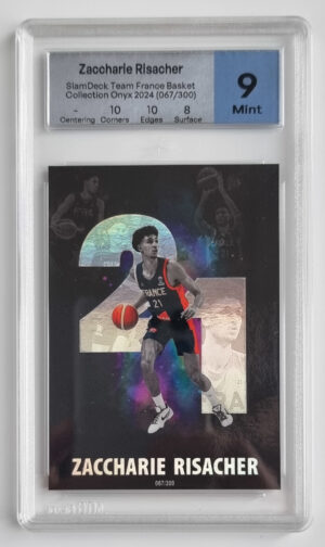 2024 SlamDeck Team France Basket Collection Onyx Zaccharie Risacher /300