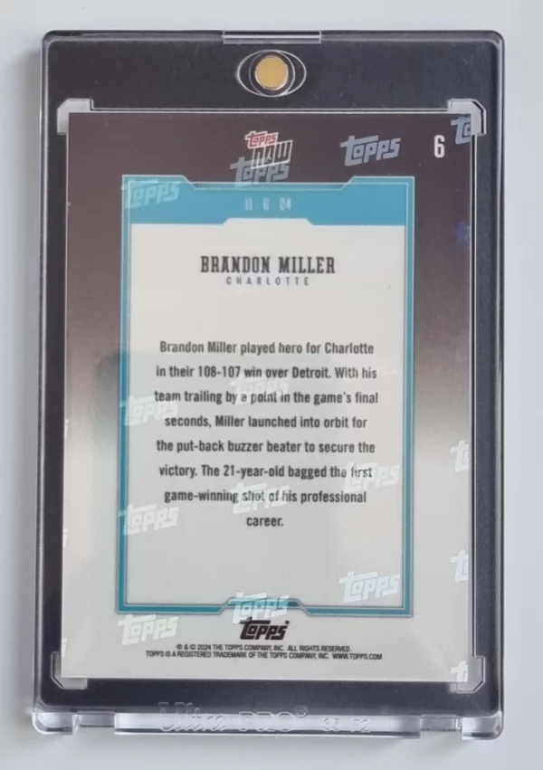 2024-25 Topps Now Gold #6 Brandon Miller – Image 2