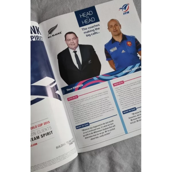 Official Programme RWC 2015 New Zealand vs France – Image 3
