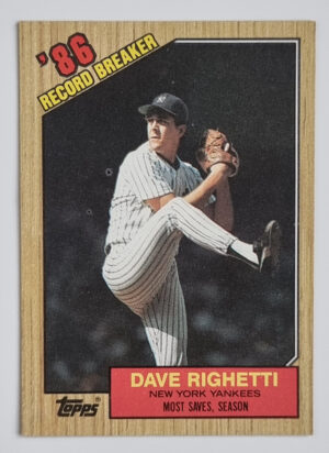 1987 Topps #5 Dave Righetti RB/Most saves& season
