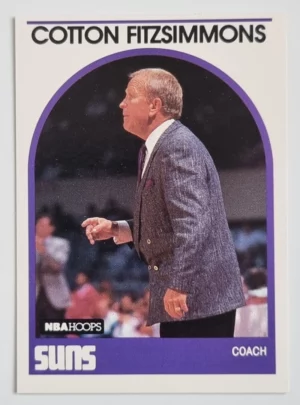 1989-90 Hoops #14 Cotton Fitzsimmons CO/(No NBA logo on back in bottom right)