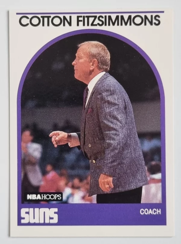 1989-90 Hoops #14 Cotton Fitzsimmons CO/(No NBA logo on back in bottom right)