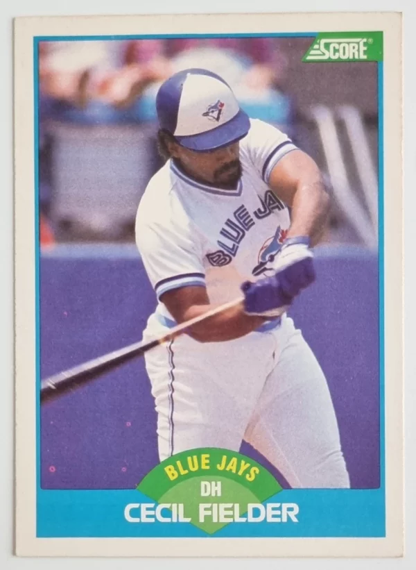1989 Score #120 Cecil Fielder UER/Reversed Photo on back