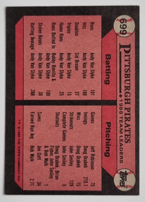1989 Topps #699 Al Pedrique TL/Tony Gwynn sliding – Image 2