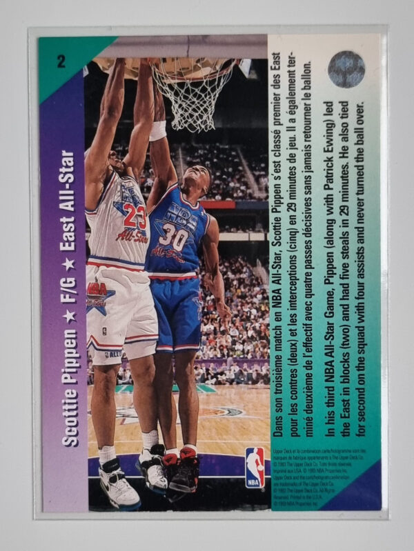 1992-93 Upper Deck International French #2 Scottie Pippen AS – Image 2