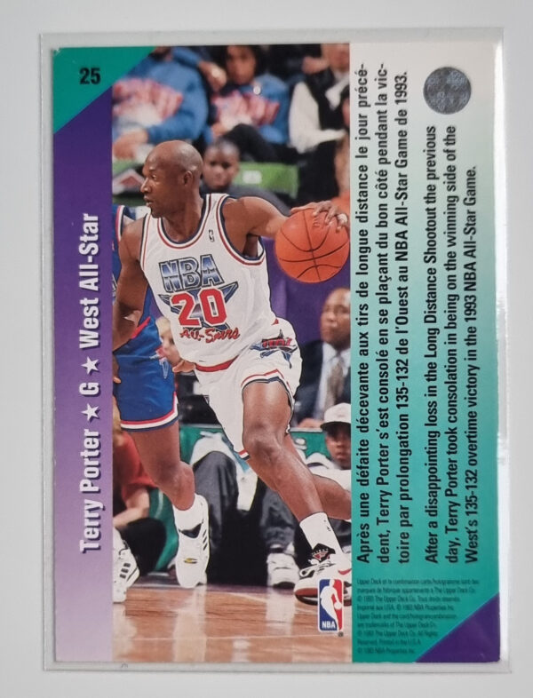 1992-93 Upper Deck International French #25 Terry Porter AS – Image 2