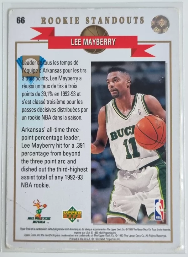 1992-93 Upper Deck International French #66 Lee Mayberry RS – Image 2