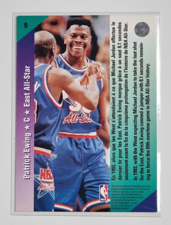 1992-93 Upper Deck International French #9 Patrick Ewing AS – Image 2